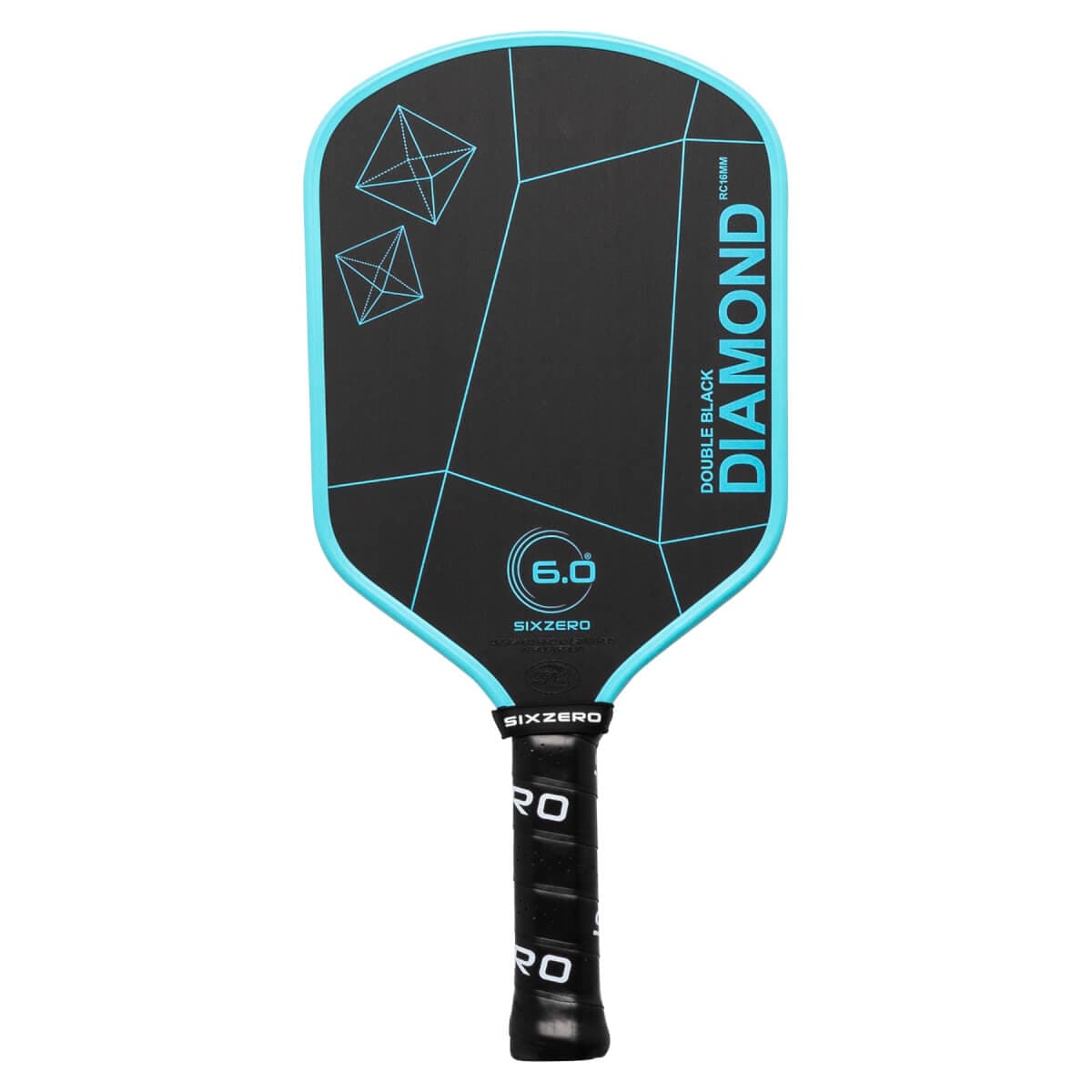 Six Zero Double Black Diamond Control 16mm Carbon Fiber Pickleball Paddle