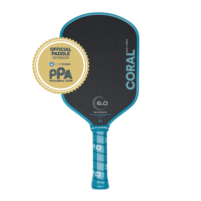 Six Zero Coral 16mm Elongated Pickleball Paddle